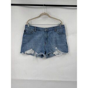 Kancan Distressed Denim Cutoff Jean Shorts Women 31 Blue Light Wash‎